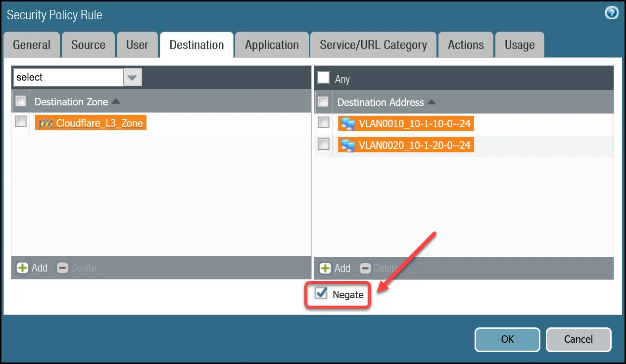 Trust to Cloudflare WAN Egress - Destination