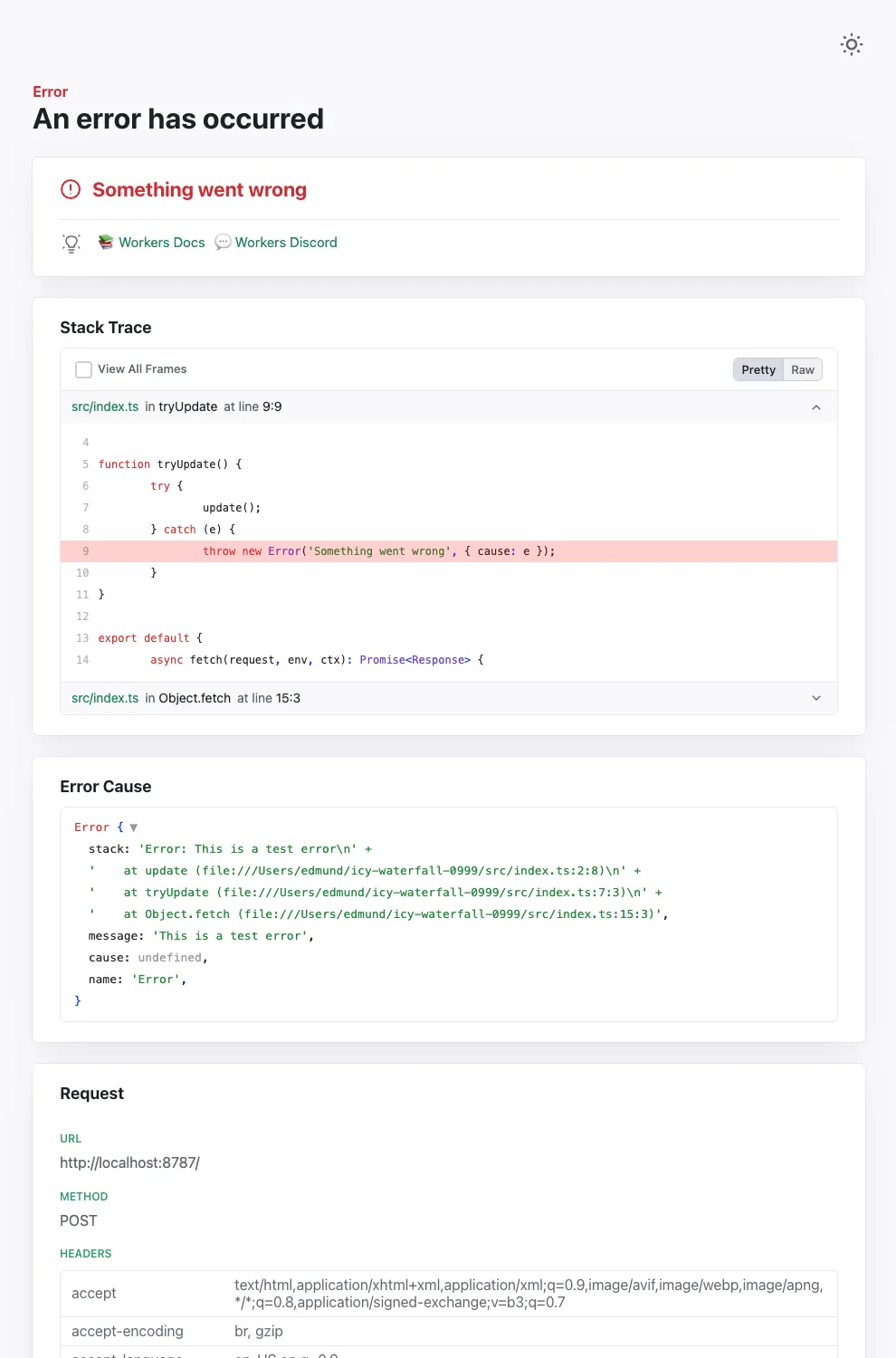 New light theme error screen